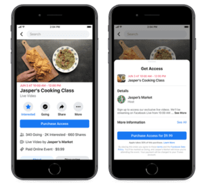 Facebook launched a new feature on Friday that will allow small businesses to promote, host and monetize live online events on its platform – and took aim at Apple in the process.